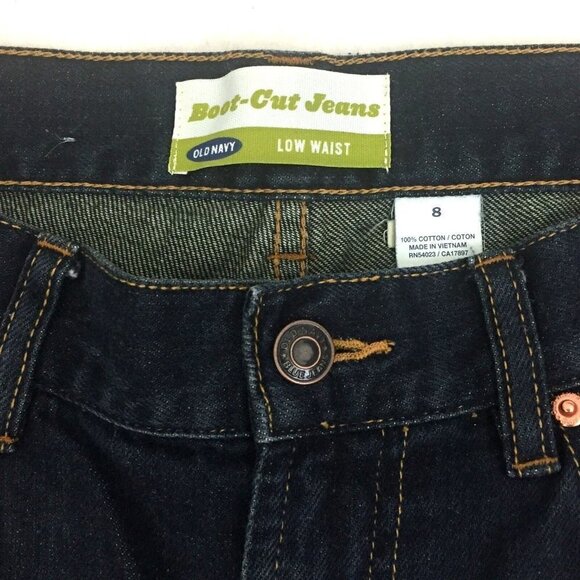 Old Navy Women's size 8 Boot Cut Low Waist Denim Blue Jeans 33/32 - Picture 3 of 6